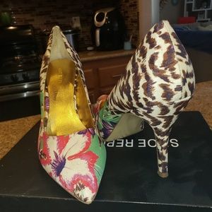 Floral/Leopard Heel